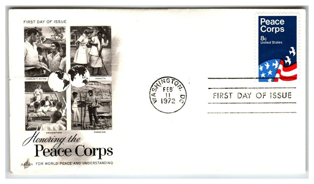 Scott #1455 Peace Corps 1972 First Day Cover FDC Unaddressed Washington DC
